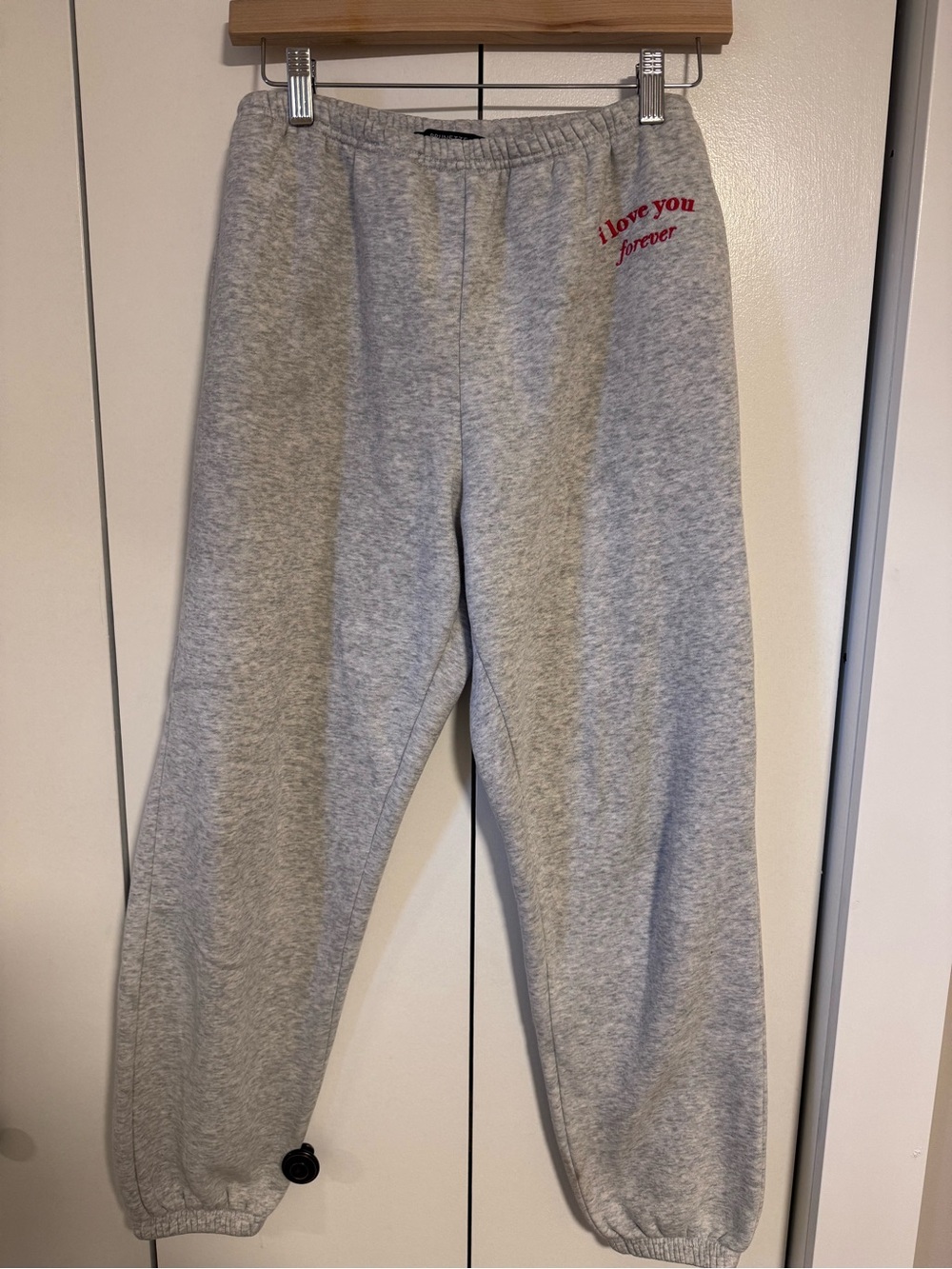 Brunette The Label Grey Sweatpants with Red Script